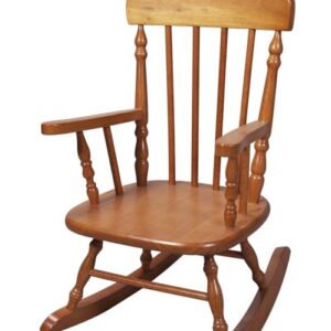 Deluxe Child's Spindle Rocking Chair - Honey